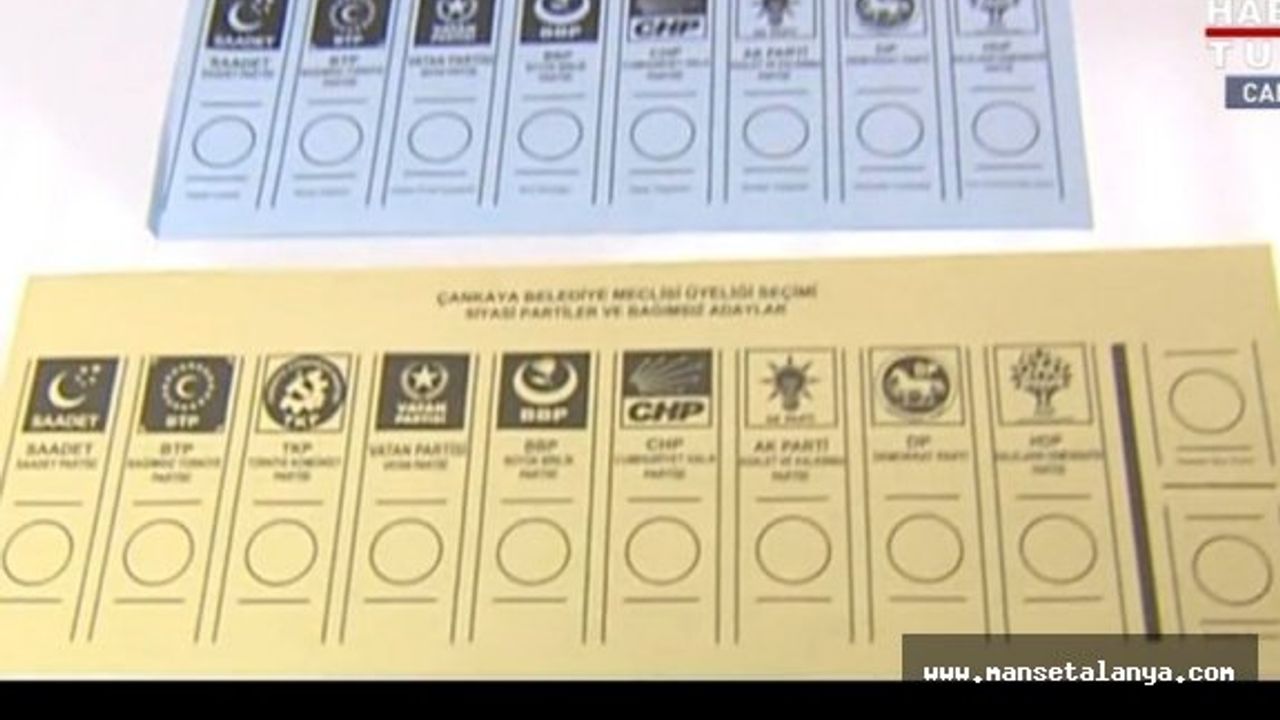 İşte yerel seçimde kullanılacak oy pusulası