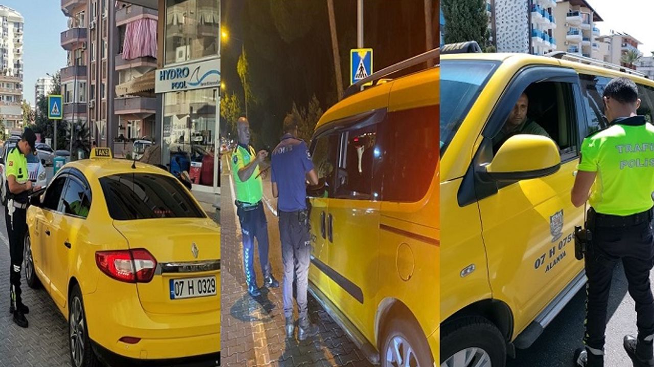 ALANYA'DA TİCARİ TAKSİ SÜRÜCÜLERİNE YÖNELİK TRAFİK DENETLEMELERİ GERÇEKLEŞTİRİLDİ. 133 TAKSİ ŞOFÖRÜNE!