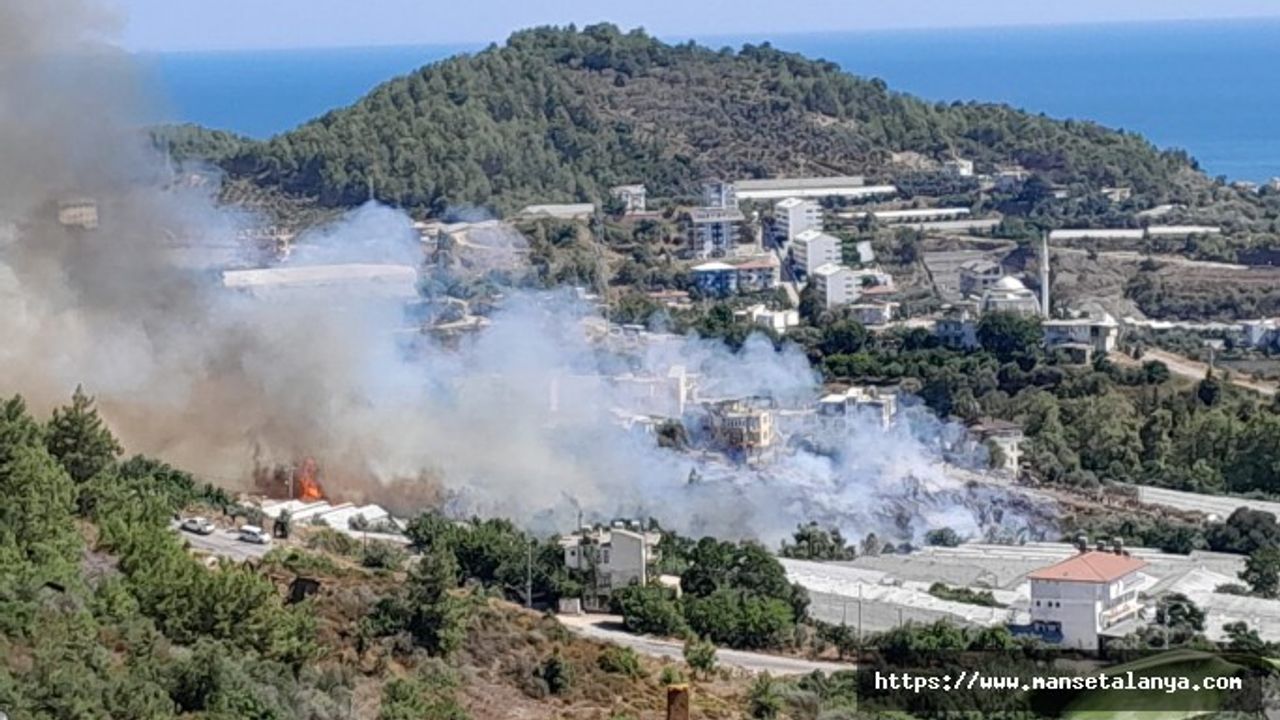 ALANYA KONAKLI'DA KORKUTAN YANGIN