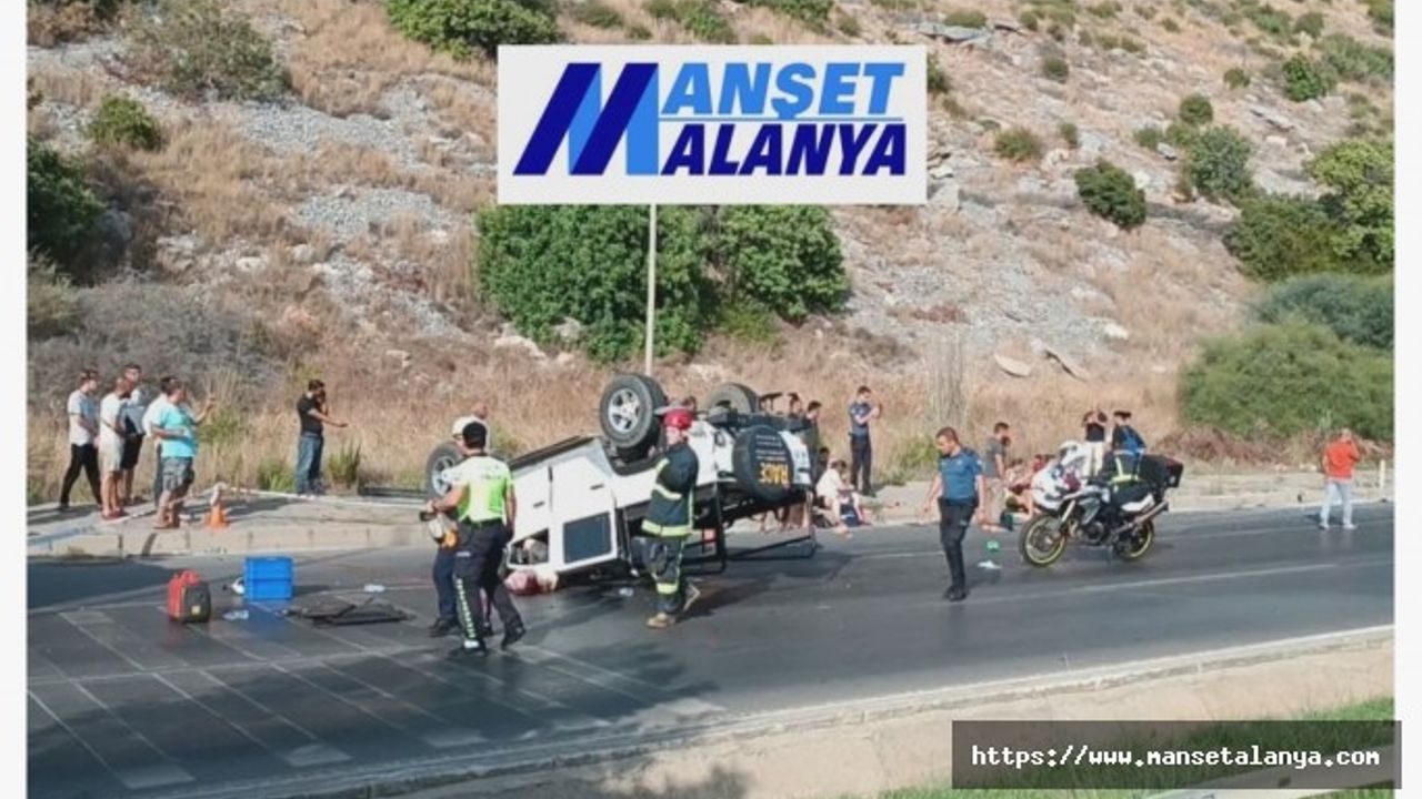 Alanya da ölümlü trafik kazası. Olay yerinden sıcak görüntüler sadece Manşet Alanya'da..