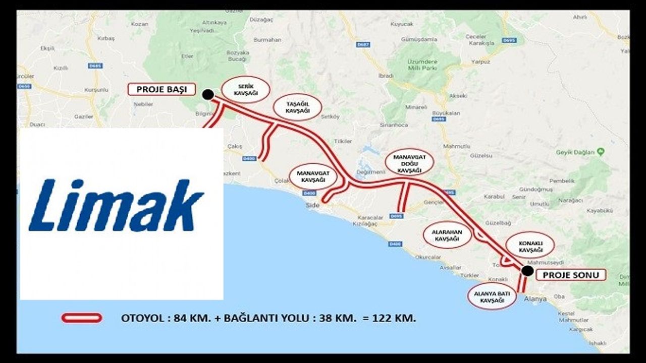 ANTALYA-ALANYA OTOYOL PROJESİ'Nİ 76.7 MİLYAR TL BEDELLE LİMAK İNŞAAT KAZANDI