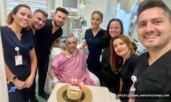 ALKÜ'DE BY PASS OLAN HASTA YENİ YAŞINI SAĞLIK ÇALIŞANLARI İLE BİRLİKTE KUTLADI