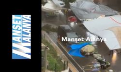 Alanya’da Cuma Pazarı Yağmura Teslim: Tezgâhlar Uçtu, Şemsiyeler Savruldu