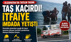 Alanya da     Turistin Ayağı Taşa Takıldı, İtfaiye Denize Girdi