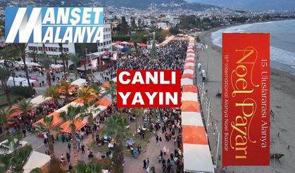 ALANYA BASIN TARİHİNDE YİNE BİR İLK! NOEL PAZARINDA MANŞET ALANYA CANLI YAYINDA