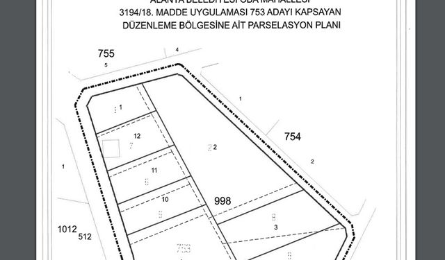 Oba Mahallesi’nde Yeni Parselasyon Planı Askıya Çıktı