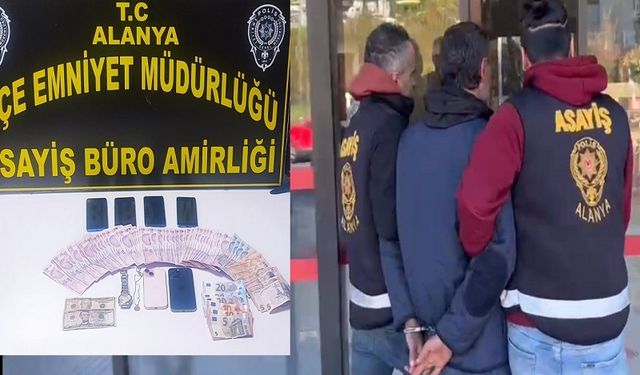 Alanya’da Hırsızlık Şüphelisi 7 Suçla Yakalandı: 16 Suç Kaydı ve Çaldığı Malzemeler