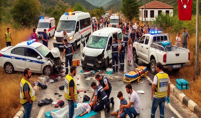 Okul Servisi ile Kamyonet Çarpıştı: 21’i Öğrenci 24 Yaralı