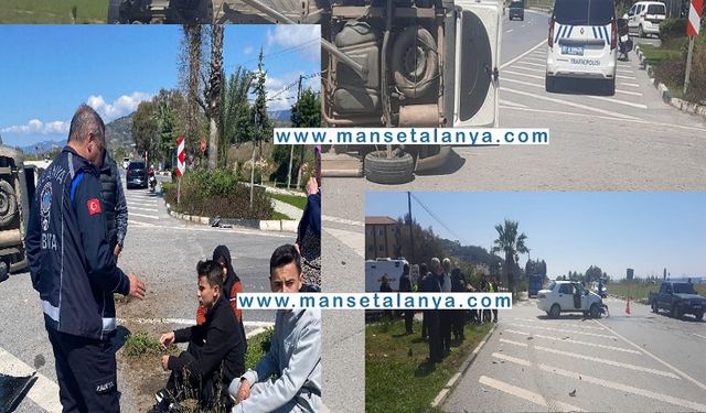 “Alanya Demirtaş Kavşağı’nda Kamyonet Takla Attı, Yaralılar Var”
