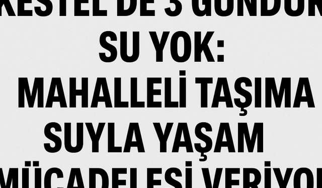 Kestel’de 3 Gündür Su Yok: Mahalleli Taşıma Suyla Yaşam Mücadelesi Veriyor
