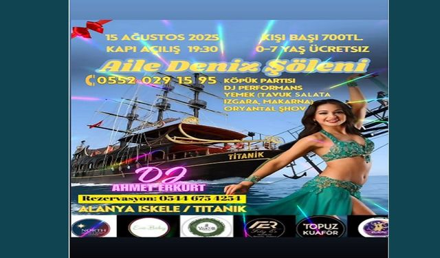 Alanya’da Ailelere Özel Deniz Eğlencesi: Köpük Partili Tekne Şöleni Geliyor!