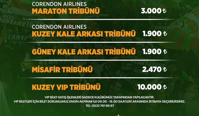 Alanyaspor – Galatasaray maçının biletleri satışta