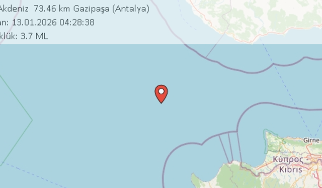 Akdeniz Sallandı: Gazipaşa Açıklarında Deprem