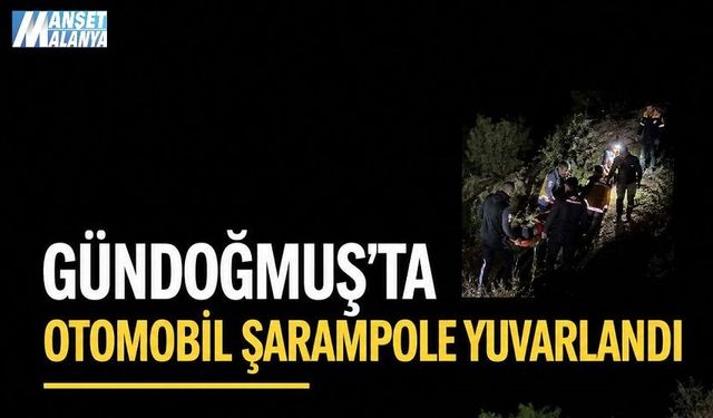 Gündoğmuş’ta Korkutan Kaza: Araç Şarampole Uçtu, Aynı Aile Yaralandı