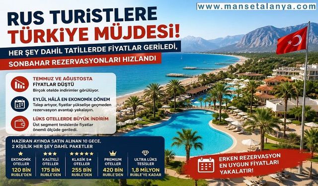 Türkiye Tatilinde Fiyat Sürprizi: Ruslar Sonbahar İçin Rezervasyona Koşuyor