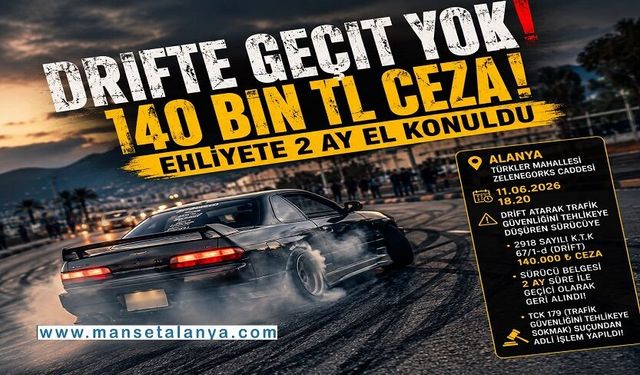 Lastik Yaktı, Cebi Yandı! Driftin Bedeli 140 Bin TL Oldu