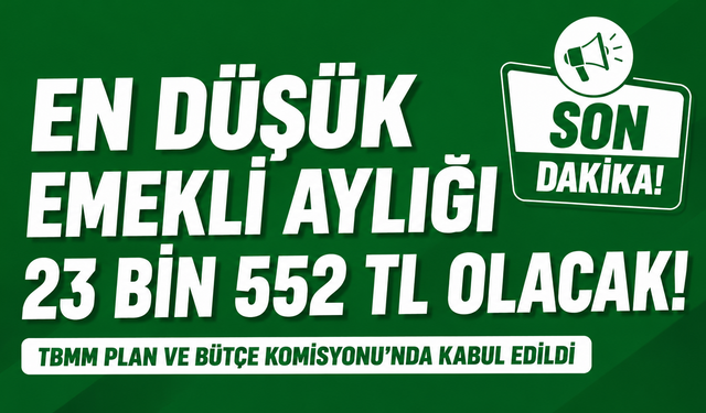 En Düşük Emekli Aylığı İçin Kritik Adım: Komisyon Kabul Etti