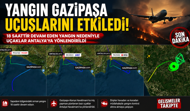 Gökyüzünde Alarm: Alanya Yangını Nedeniyle Uçuşlar Etkilendi