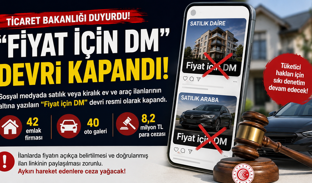 “Fiyat için DM” devri sona erdi! Emlakçı ve galericilere 8,2 milyon TL ceza