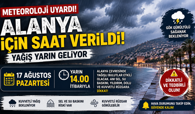 Alanya için saat verildi! Yağış yarın geliyor