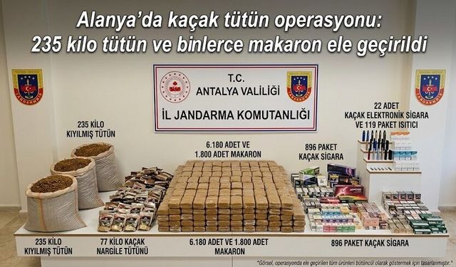 Alanya’da kaçak tütün operasyonu