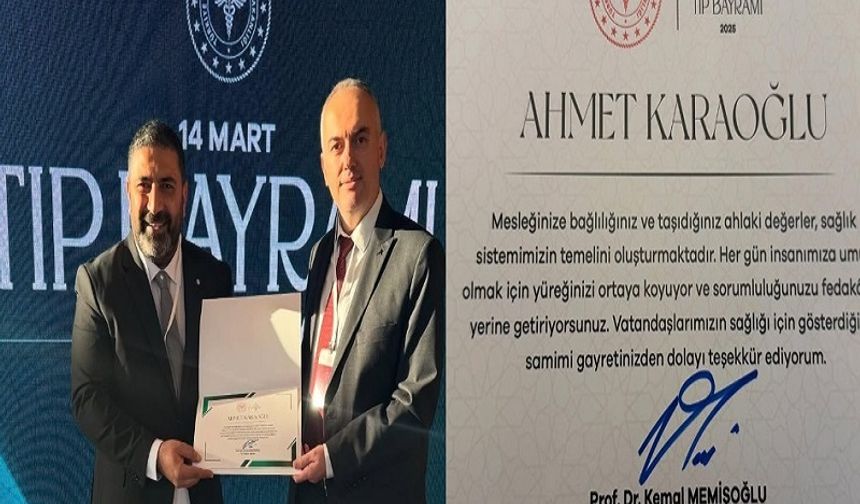 Alanyalı Doktor Karaoğlu, Cumhurbaşkanı Erdoğan’ın Katıldığı Törende yılın hekim ödülü ile ödüllendirildi