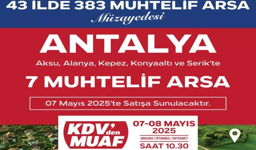 Alanya’da Yatırım Zamanı: Kentsel Dönüşüm Başkanlığı 7 Arsayı Satışa Çıkarıyor