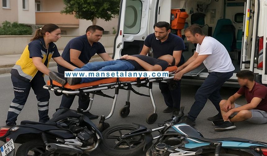 Alanya’da Ters Yön Faciası: İki Motosiklet Kafa Kafaya Çarpıştı!