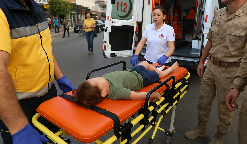 Mahmutlar’da Dehşet Anları: Küçük Çocuk Motosikletin Çarpmasıyla Yaralandı
