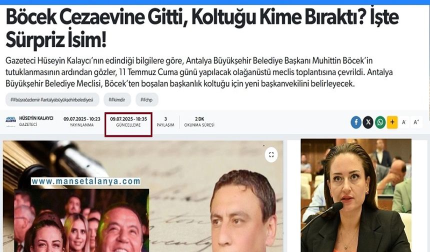 Manşet Alanya Farkı: İlk Biz Yazdık, Büşra Özdemir Başkan Oldu