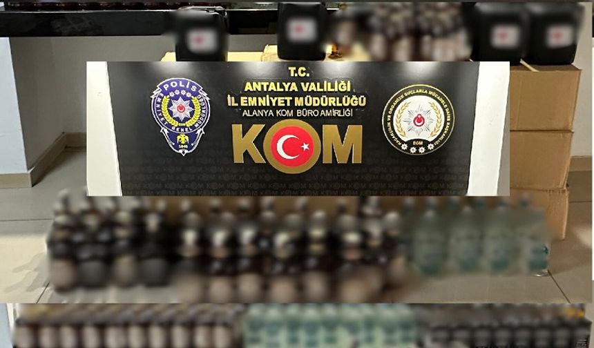 Alanya’da Kaçak Alkol Operasyonu! Şişe Şişe Ele Geçirildi