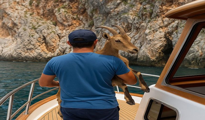 Alanya’da Dağ Keçisine Kahraman Kurtarma Operasyonu
