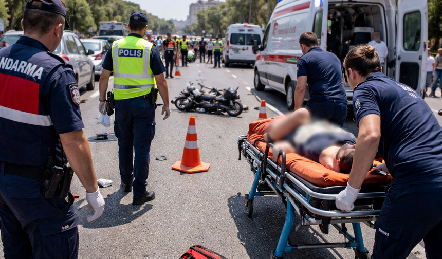 Alanya’da saniyelerle gelen kaza: Motosiklet sürücüsü hastaneye kaldırıldı