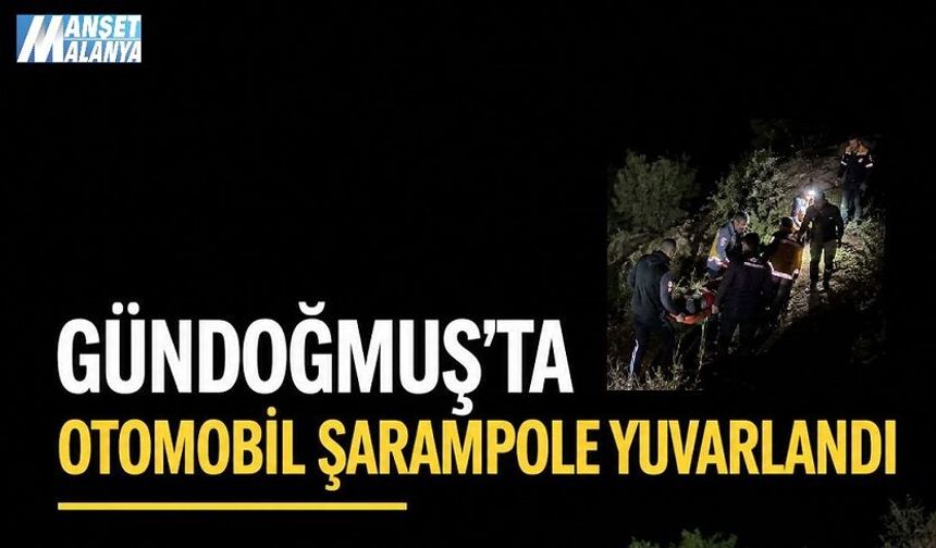 Gündoğmuş’ta Korkutan Kaza: Araç Şarampole Uçtu, Aynı Aile Yaralandı