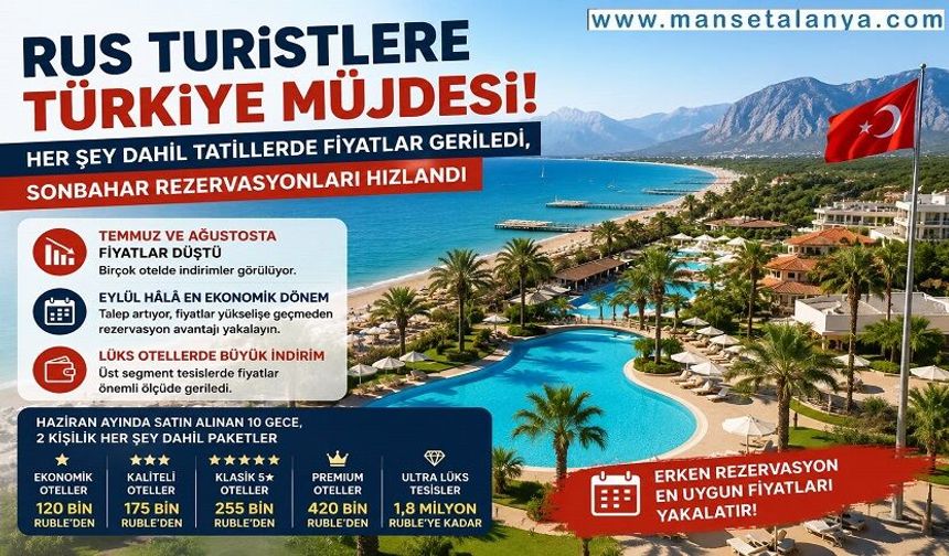 Türkiye Tatilinde Fiyat Sürprizi: Ruslar Sonbahar İçin Rezervasyona Koşuyor