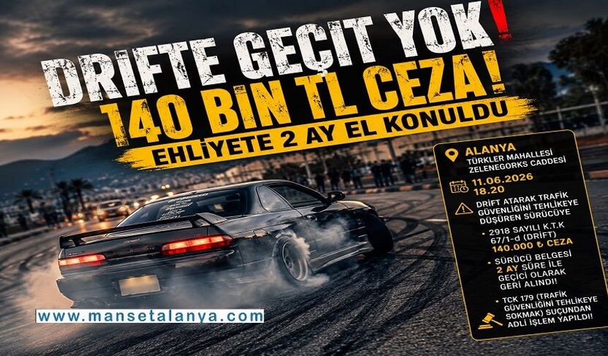 Lastik Yaktı, Cebi Yandı! Driftin Bedeli 140 Bin TL Oldu