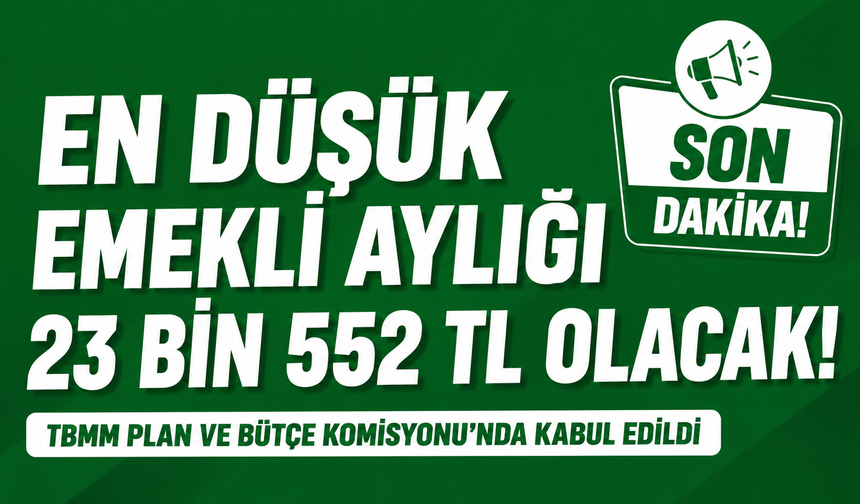 En Düşük Emekli Aylığı İçin Kritik Adım: Komisyon Kabul Etti