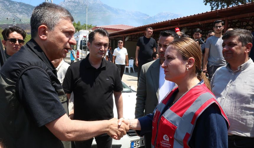 Vali Şahin ve Başkan Vekili Özdemir Alanya'daki Yangın Bölgesinde