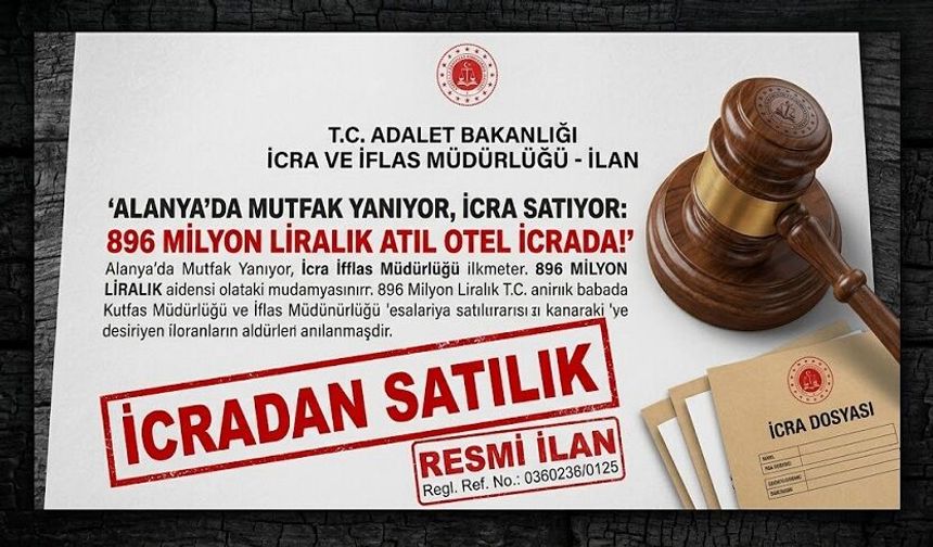 Alanya’da Mutfak Yanıyor, İcra Satıyor: 896 Milyon Liralık Atıl Otel İcrada!